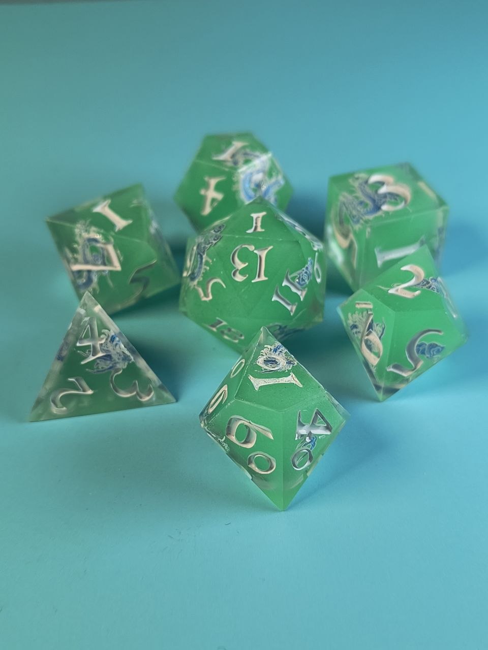 Green Dragon  TTRPG Dice Set